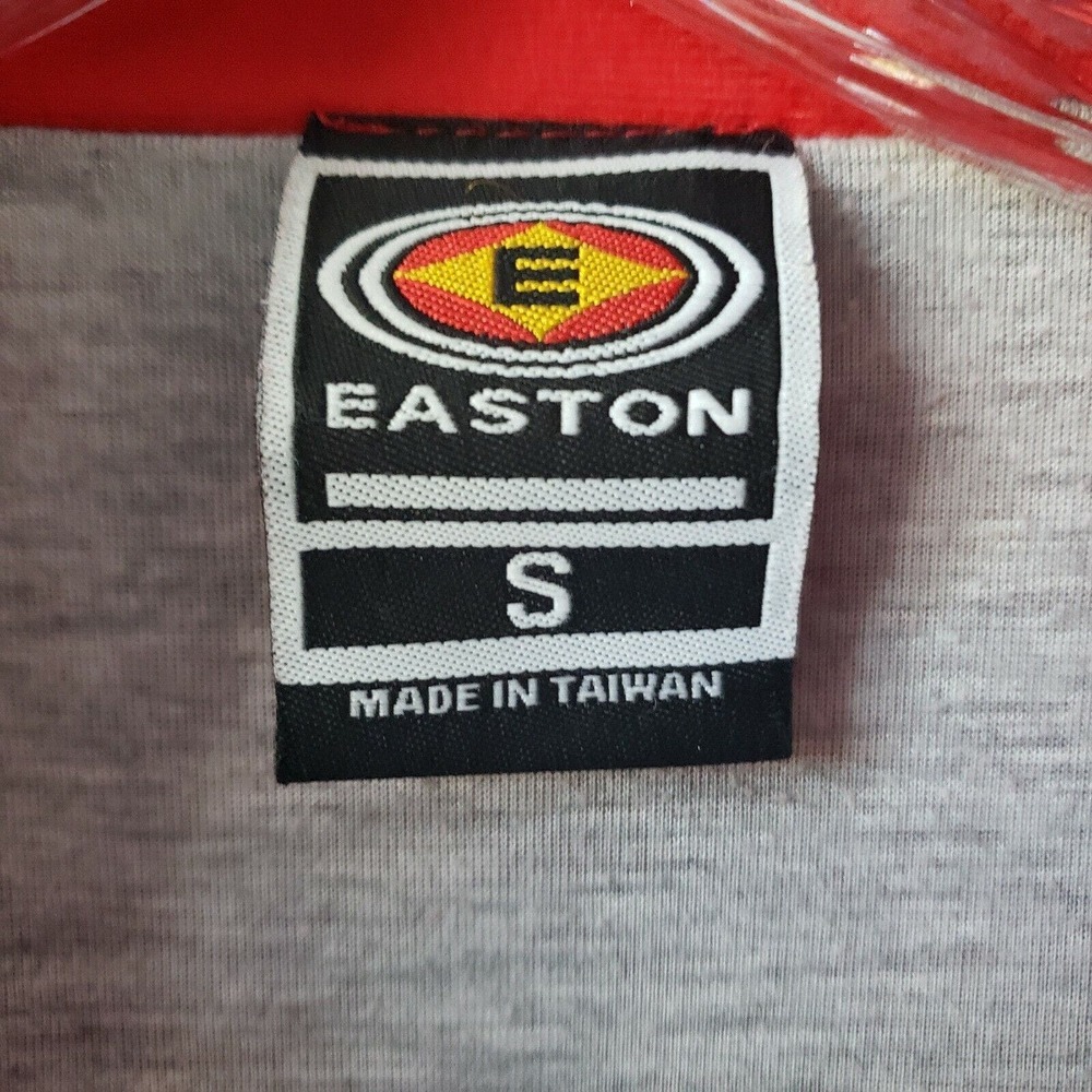 Easton Mens Vintage 80s 90s Jacket Red‎ Baseball Track Coach Vented Windbreaker - Picture 9 of 12
